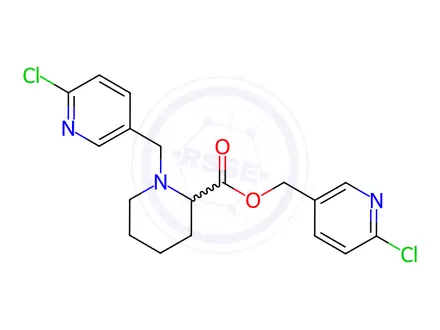 Chemical structure of (6-Chloropyridin-3-yl)methyl 1-((6-chloropyridin-3-yl)methyl)piperidine-2-carboxylate