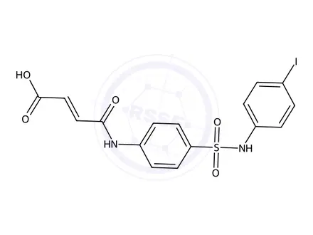 Chemical structure of 4-((4-(N-(4-iodophenyl)sulfamoyl)phenyl)amino)-4-oxobut-2-enoic acid
