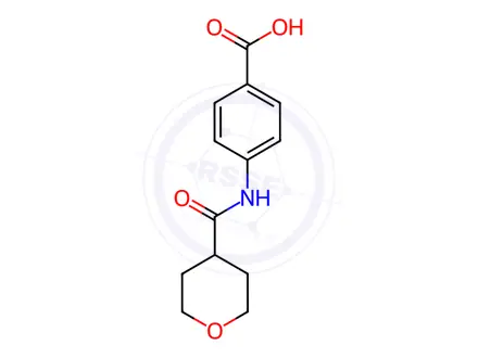 Chemical structure of Benzoic acid, 4-[[(tetrahydro-2H-pyran-4-yl)carbonyl]amino]-