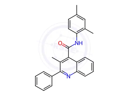 Chemical structure of N-(2,4-dimethylphenyl)-3-methyl-2-phenylquinoline-4-carboxamide