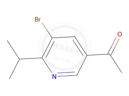 Chemical structure of 1-(5-Bromo-6-isopropylpyridin-3-yl)ethan-1-one