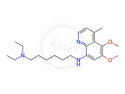 Chemical structure of N1-(5,6-Dimethoxy-4-methylquinolin-8-yl)-N6,N6-diethylhexane-1,6-diamine dihydrochloride