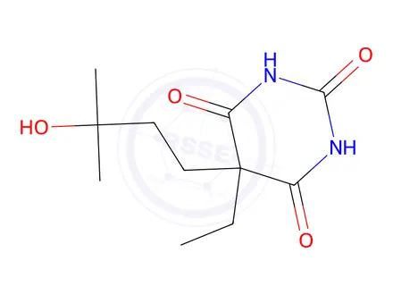Chemical structure of 5-Ethyl-5-(3-hydroxy-3-methylbutyl)barbituric acid