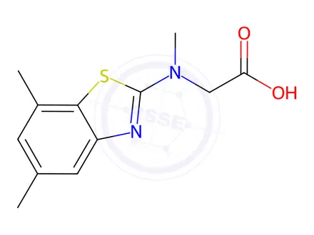 Chemical structure of n-(5,7-dimethyl-1,3-benzothiazol-2-yl)-n-methylglycine