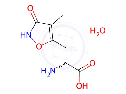 Chemical structure of (R,S)-α-Amino-3-hydroxy-4-methyl-5-isoxazolepropionic Acid Monohydrate