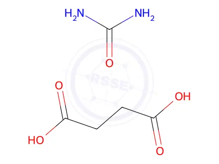 Chemical structure of succinic acid, compound with urea (1:1)