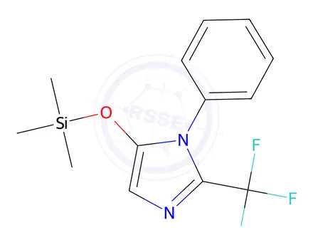 Chemical structure of 1-Phenyl-2-(trifluoromethyl)-5-((trimethylsilyl)oxy)-1H-imidazole