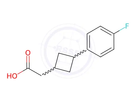 Chemical structure of 2-(3-(4-fluorophenyl)cyclobutyl)acetic acid