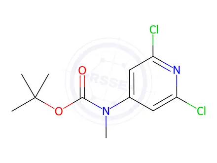Chemical structure of Carbamic acid, N-(2,6-dichloro-4-pyridinyl)-N-methyl-, 1,1-dimethylethyl ester