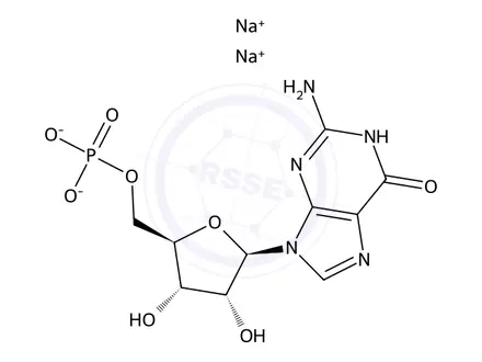 Chemical structure of 5-Guanylic Acid Sodium Salt