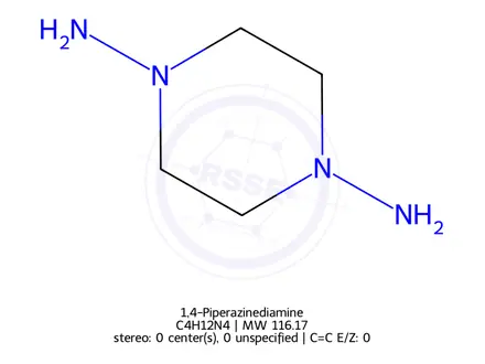 Chemical structure of 1,4-Piperazinediamine