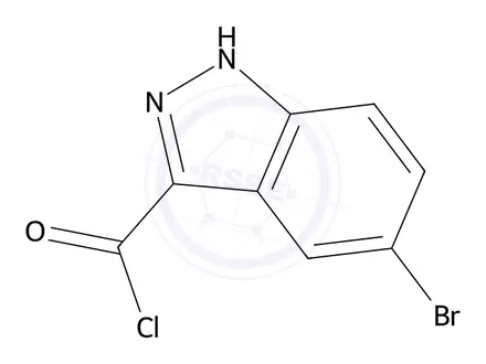 Chemical structure of 1H-indazole-3-carbonyl chloride, 5-bromo-