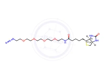 Chemical structure of 1H-Thieno[3,4-d]imidazole-4-pentanamide, N-(14-azido-3,6,9,12-tetraoxatetradec-1-yl)hexahydro-2-oxo-, (3aS,4S,6aR)