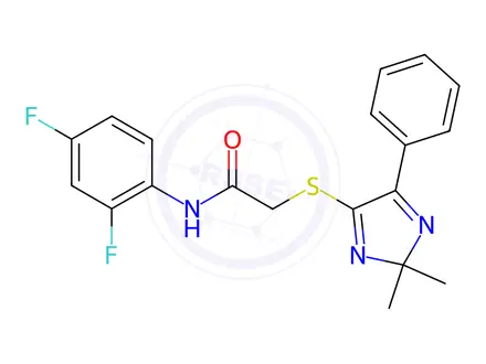 Chemical structure of N-(2,4-Difluorophenyl)-2-((2,2-dimethyl-5-phenyl-2H-imidazol-4-yl)thio)acetamide
