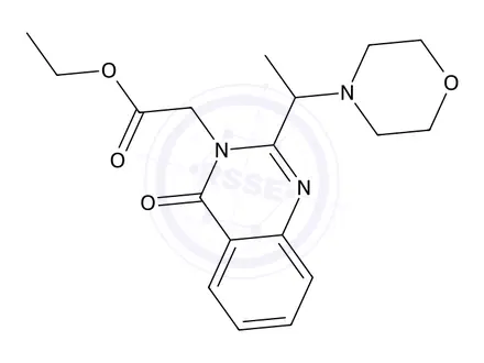 Chemical structure of Ethyl 2-(2-(1-morpholinoethyl)-4-oxoquinazolin-3(4H)-yl)acetate