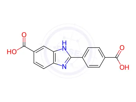 Chemical structure of 2-(4-Carboxyphenyl)-1H-benzimidazole-5-carboxylic acid