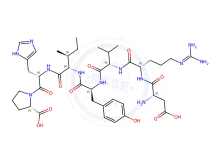 Chemical structure of angiotensin II, des-Phe(8)-