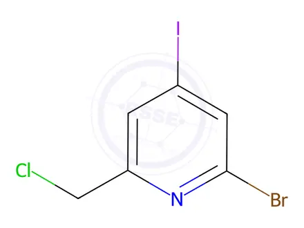 Chemical structure of 2-Bromo-6-(chloromethyl)-4-iodopyridine