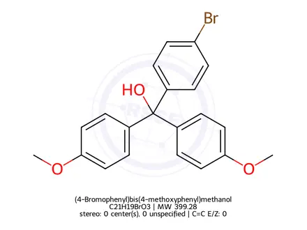 Chemical structure of (4-Bromophenyl)bis(4-methoxyphenyl)methanol