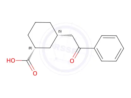 Chemical structure of cis-3-(2-Oxo-2-phenylethyl)cyclohexane-1-carboxylic acid