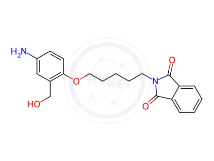Chemical structure of 2-(5-(4-Amino-2-(hydroxymethyl)phenoxy)pentyl)isoindoline-1,3-dione