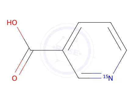 Chemical structure of 3-Pyridine-1-15N-carboxylic acid
