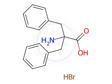 Chemical structure of 2-amino-2-benzyl-3-phenylpropanoic acid hydrobromide