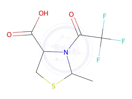 Chemical structure of 2-Methyl-3-(2,2,2-trifluoroacetyl)thiazolidine-4-carboxylic acid