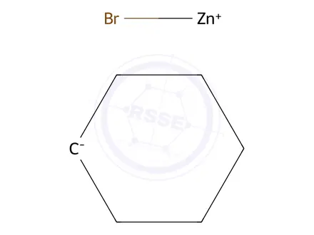 Chemical structure of Cyclohexylzinc bromide, 0.5M in THF, packaged under Argon in resealable ChemSeal bottles