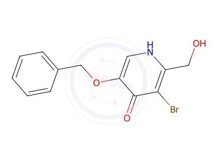 Chemical structure of 5-(Benzyloxy)-3-bromo-2-(hydroxymethyl)pyridin-4(1H)-one