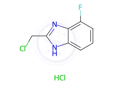 Chemical structure of 2-(Chloromethyl)-4-fluoro-1h-1,3-benzodiazole hydrochloride