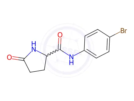 Chemical structure of N-(4-bromophenyl)-5-oxopyrrolidine-2-carboxamide