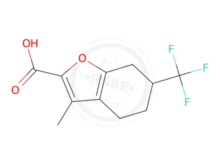 Chemical structure of 3-Methyl-6-(trifluoromethyl)-4,5,6,7-tetrahydrobenzofuran-2-carboxylic acid