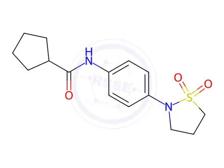 Chemical structure of N-(4-(1,1-Dioxidoisothiazolidin-2-yl)phenyl)cyclopentanecarboxamide