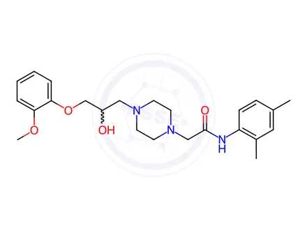 Chemical structure of N-(2,4-Dimethylphenyl)-2-(4-(2-hydroxy-3-(2-methoxyphenoxy)propyl)piperazin-1-yl)acetamide