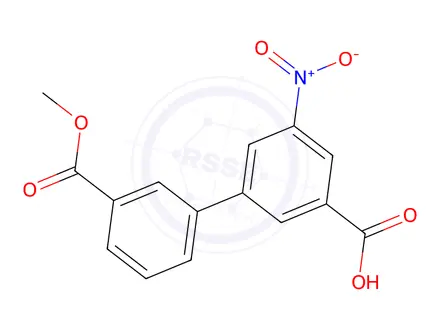 Chemical structure of 3-(3-Methoxycarbonylphenyl)-5-nitrobenzoic acid