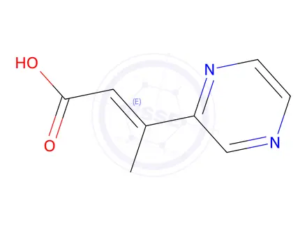 Chemical structure of 3-pyrazin-2-ylbut-2-enoic acid