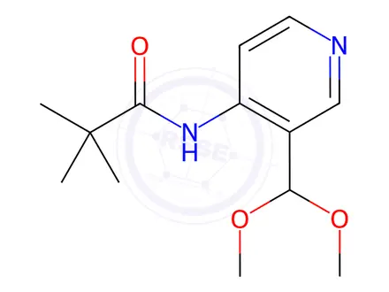 Chemical structure of N-(3-(dimethoxymethyl)pyridin-4-yl)pivalamide