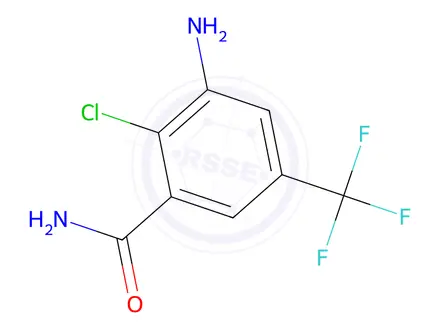 Chemical structure of 3-Amino-2-chloro-5-(trifluoromethyl)benzamide