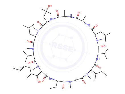 Chemical structure of 9-hydroxy-9-desmethylcyclosporine