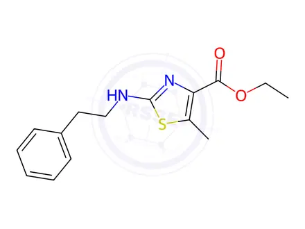 Chemical structure of ethyl 5-methyl-2-[(2-phenylethyl)amino]-1,3-thiazole-4-carboxylate