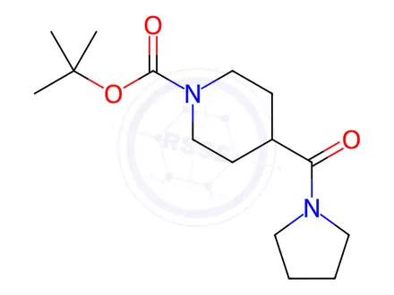 Chemical structure of 1-BOC-4-(pyrrolidinocarbonyl)piperidine