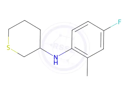 Chemical structure of n-(4-Fluoro-2-methylphenyl)tetrahydro-2h-thiopyran-3-amine