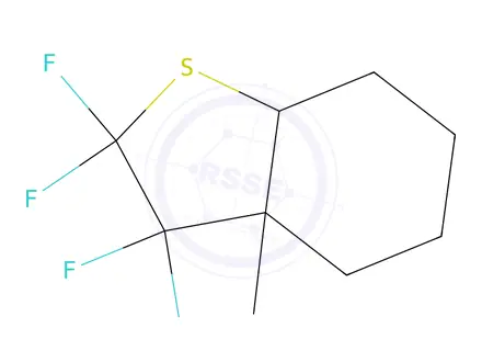 Chemical structure of BENZO(b)THIOPHENE, OCTAHYDRO-3a-METHYL-2,2,3,3-TETRAFLUORO-