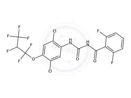 Chemical structure of (-)-N-((2,5-Dichloro-4-(1,1,2,3,3,3-hexafluoropropoxy)phenyl)carbamoyl)-2,6-difluorobenzamide