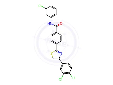 Chemical structure of N-(3-chlorophenyl)-4-(4-(3,4-dichlorophenyl)thiazol-2-yl)benzamide