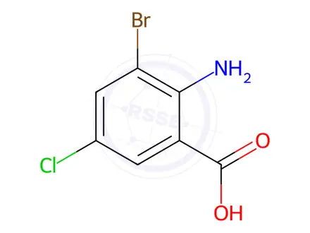 Chemical structure of 2-amino-3-bromo-5-chlorobenzoic acid
