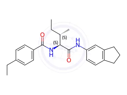 Chemical structure of Benzamide, N-[1-[[(2,3-dihydro-1H-inden-5-yl)amino]carbonyl]-2-methylbutyl]-4-ethyl-(9CI)
