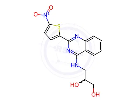 Chemical structure of 4-(2,3-DIHYDROXYPROPYLAMINO)-2-(5-NITRO-2-THIENYL)-QUINAZOLINE