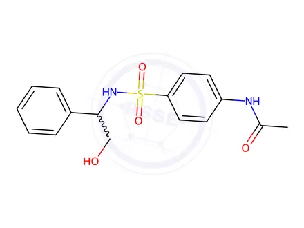 Chemical structure of N-{4-[(2-hydroxy-1-phenylethyl)sulfamoyl]phenyl}acetamide